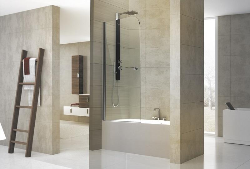 DE BAÑO Amazona Neptuno Mampara Baño Standar 1 Hoja Cromo Incoloro Antical 1490x850 mm